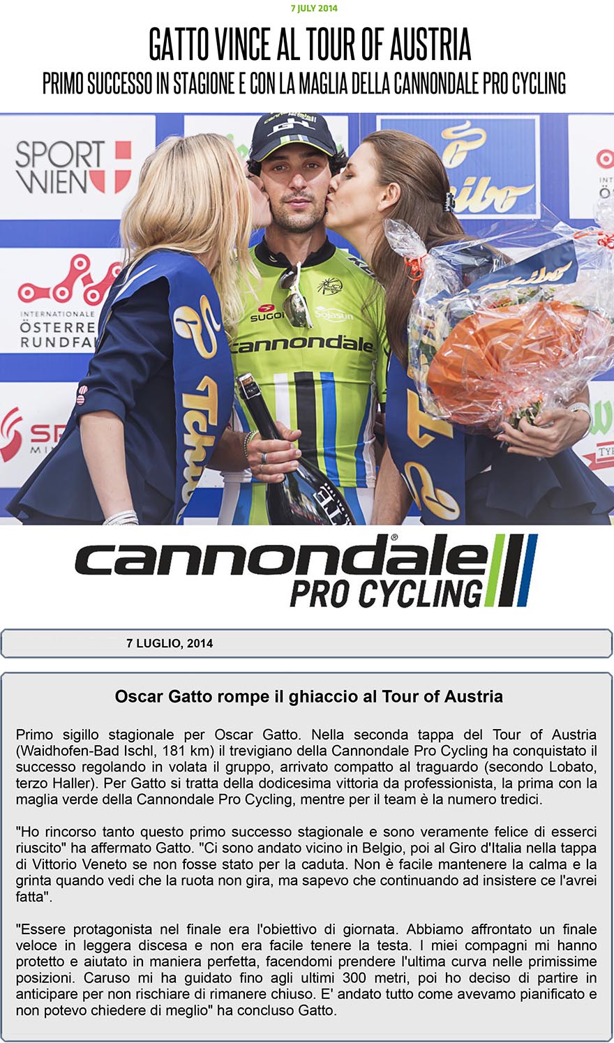 oscar gatto vince in austra Cannondale